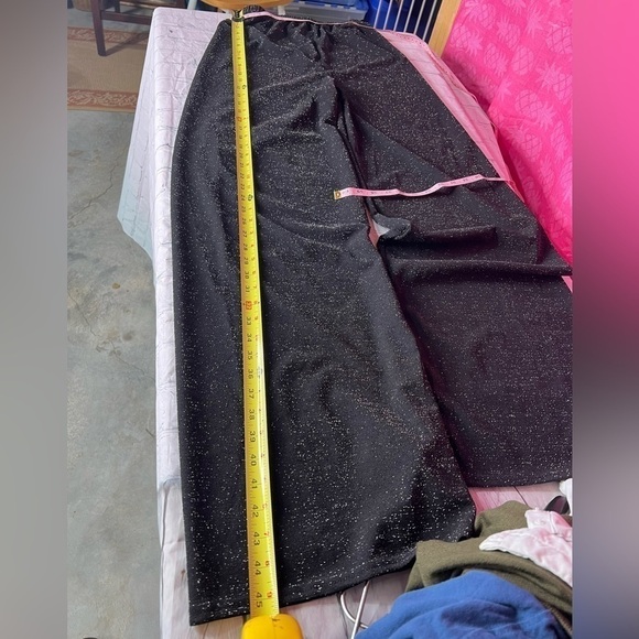 Boohoo Shiny Wide Leg Pants Women Long Pants  Size 2 - Picture 5 of 8